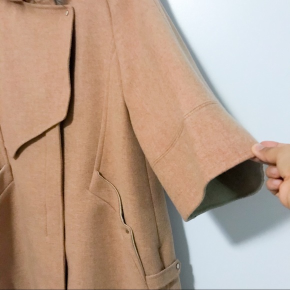 Peach wool coat with de/attachable fur - Picture 5 of 16